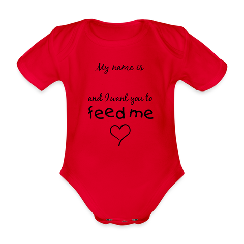 Organic Short-sleeved Baby Bodysuit - red
