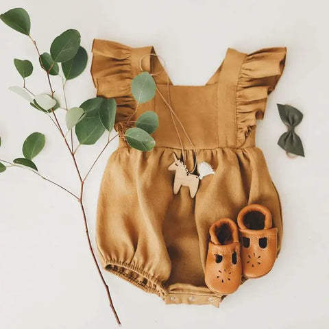 Vintage Leinen Baumwolle Kinderkleidung