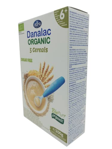 Danalac Organic Baby Cereal (Five Cereals) 200 Gram Porridge Sugar Free 6 Months Plus | Wheat, Corn, Rice, Rye, Barley (Pack of 3)-4