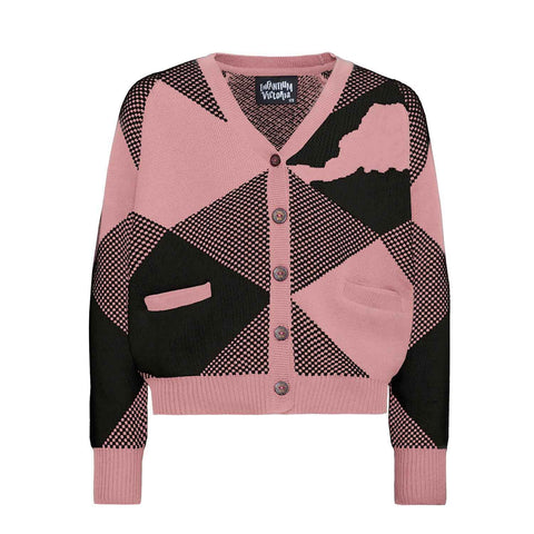 Kids Cardigan in Pink and Black-0