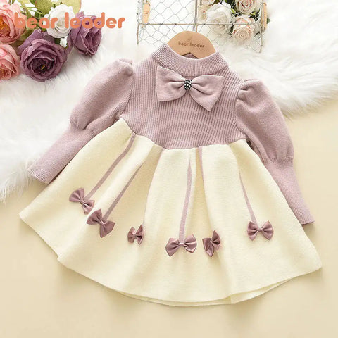 Retro-Pullover Kleid für Mädchen