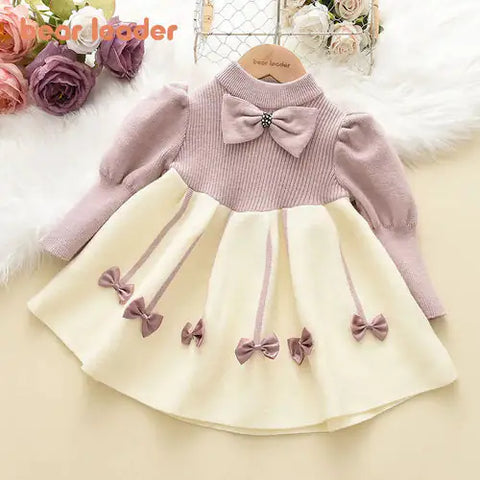 Retro-Pullover Kleid für Mädchen