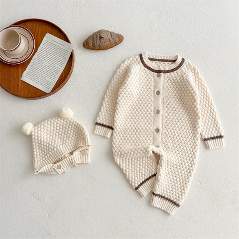 Baby Spielanzug Overall mit Kapuze - Teddy