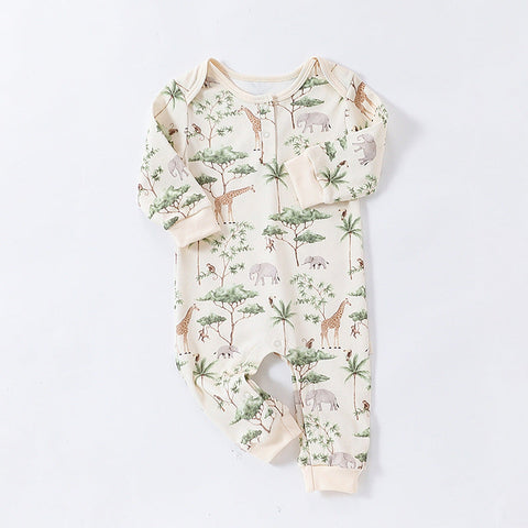 Baby Schlafanzug Unisex mit Tiere Muster - Langen Ärmeln