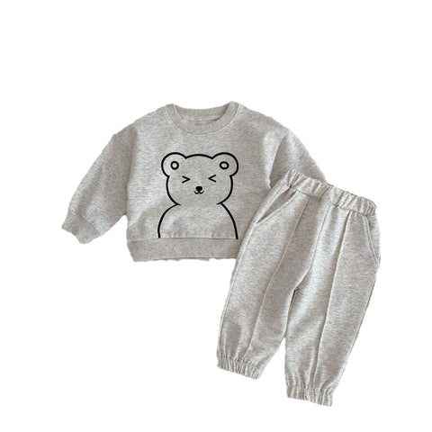 Kleinkind Freizeitkleidung mit niedliche Bären Grafik Hoodie Sets