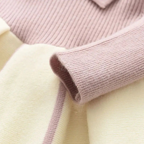 Retro-Pullover Kleid für Mädchen