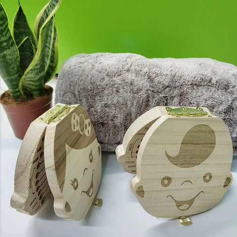 Aufbewahrungsbox für Milchzähne aus Holz für Kinder