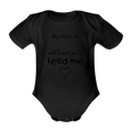 Organic Short-sleeved Baby Bodysuit - black