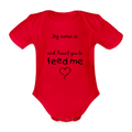 Organic Short-sleeved Baby Bodysuit - red