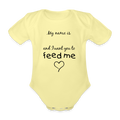 Organic Short-sleeved Baby Bodysuit - washed yellow
