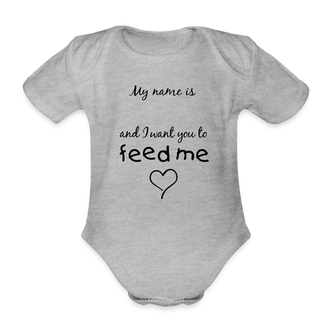 Organic Short-sleeved Baby Bodysuit - heather grey