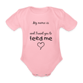 Organic Short-sleeved Baby Bodysuit - light pink