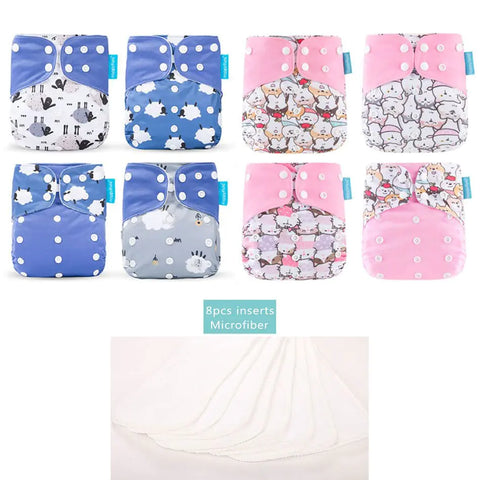 8-teiliges Happy Flute New OS Pocket verstellbares Windelset