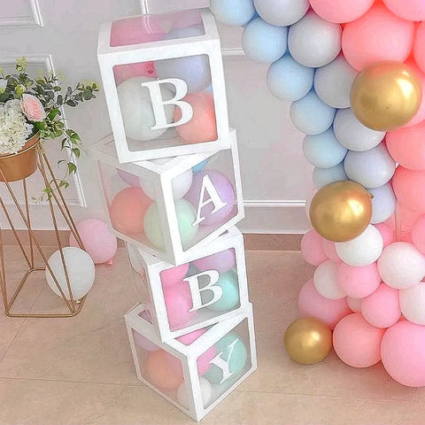 Reveal Ballonbox mit Buchstaben - Kinderparty