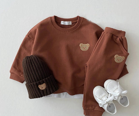 Baby Langarm Bär Sweatshirt Süße Lavendel Baumwolle