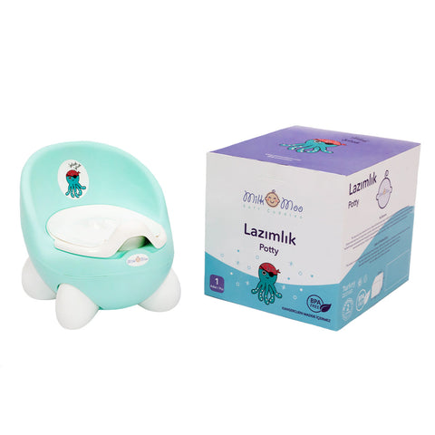 Milk&amp;Moo Children's Potty, First Children's Toilet with Backrest, Blue