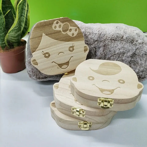 Aufbewahrungsbox für Milchzähne aus Holz für Kinder