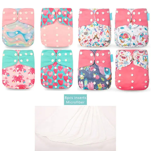 8-teiliges Happy Flute New OS Pocket verstellbares Windelset