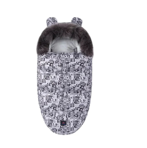 Babyschlafsack mit Fellkragen