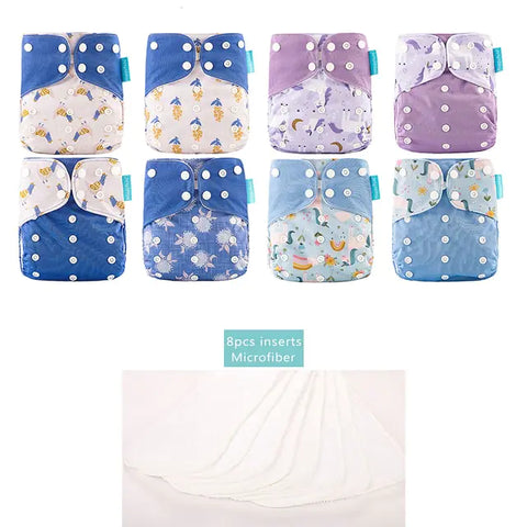 8-teiliges Happy Flute New OS Pocket verstellbares Windelset