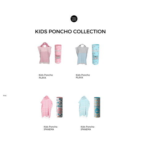 Playa Kinder Poncho Handtuch mit Geschenkbox, Rosa
