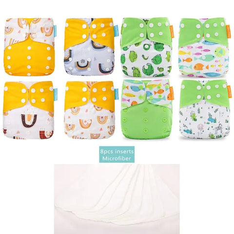 8-teiliges Happy Flute New OS Pocket verstellbares Windelset