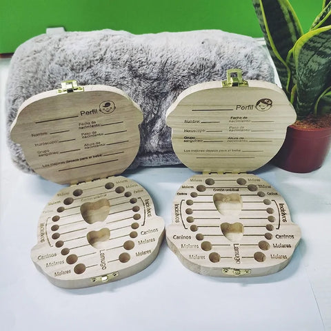 Aufbewahrungsbox für Milchzähne aus Holz für Kinder
