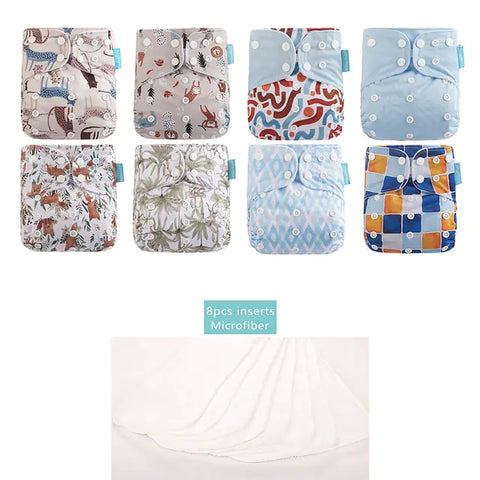 8-teiliges Happy Flute New OS Pocket verstellbares Windelset