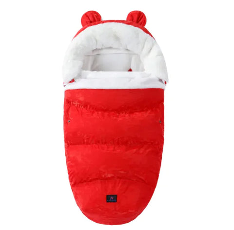 Babyschlafsack mit Fellkragen