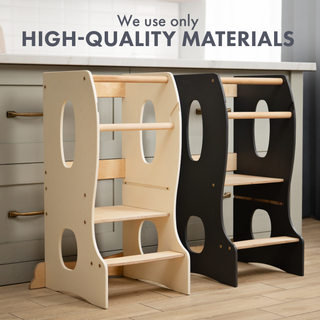 Stable Montessori learning tower: Growing wooden children's chair – Bild 3