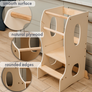 Stable Montessori learning tower: Growing wooden children's chair – Bild 4