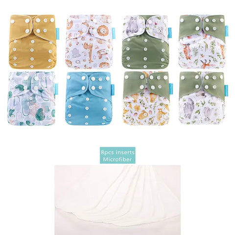 8-teiliges Happy Flute New OS Pocket verstellbares Windelset