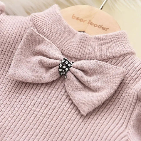 Retro-Pullover Kleid für Mädchen