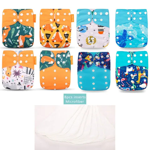 8-teiliges Happy Flute New OS Pocket verstellbares Windelset