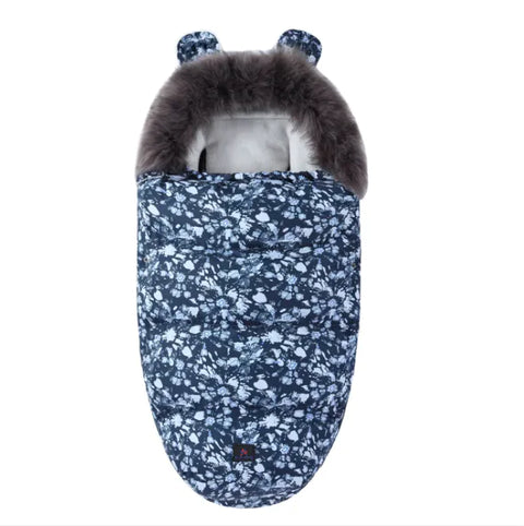 Babyschlafsack mit Fellkragen