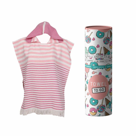 Playa Kinder Poncho Handtuch mit Geschenkbox, Rosa