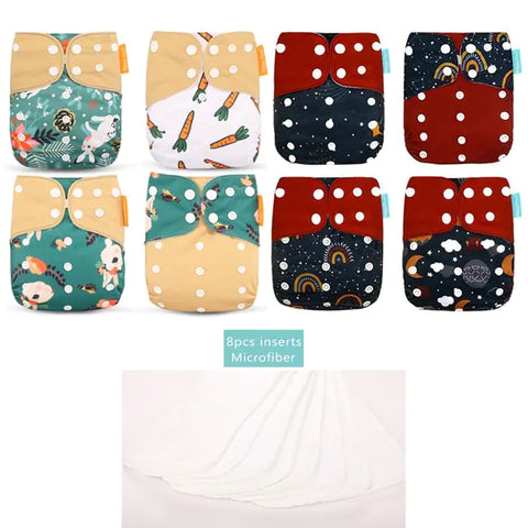 8-teiliges Happy Flute New OS Pocket verstellbares Windelset