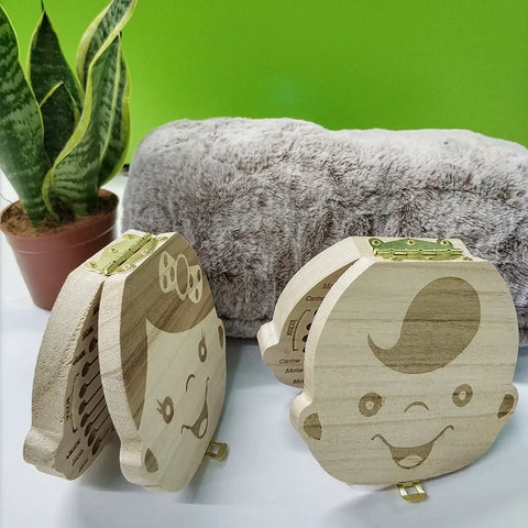 Aufbewahrungsbox für Milchzähne aus Holz für Kinder