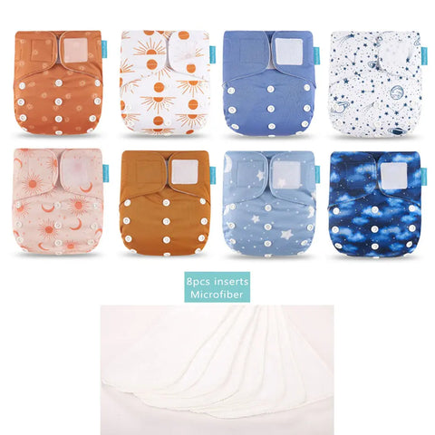8-teiliges Happy Flute New OS Pocket verstellbares Windelset