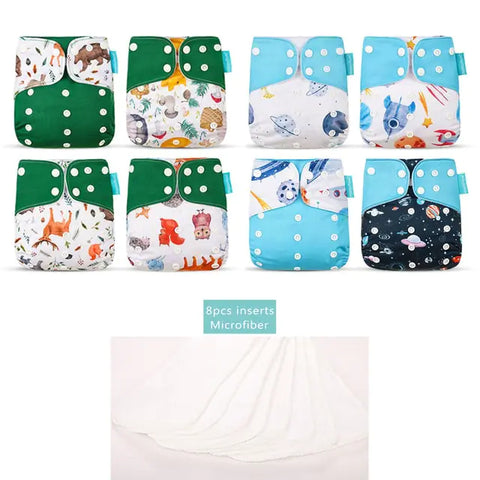 8-teiliges Happy Flute New OS Pocket verstellbares Windelset