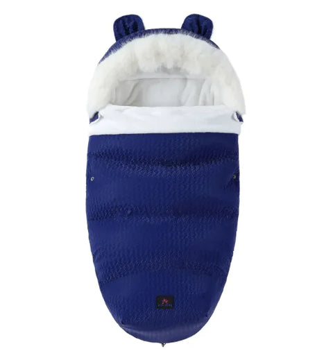 Babyschlafsack mit Fellkragen