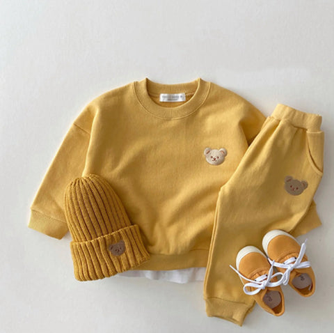 Baby Langarm Bär Sweatshirt Süße Lavendel Baumwolle