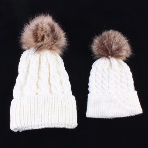Wintermütze für Mutter und Baby