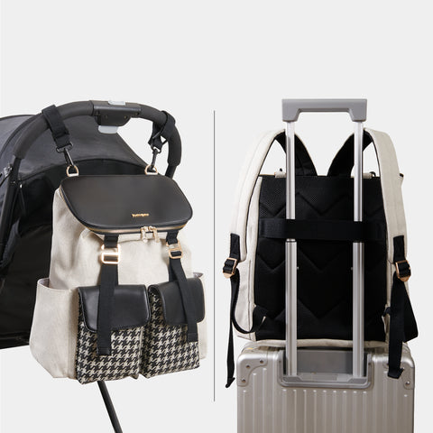 Wickelrucksack mit Hahnentrittmuster