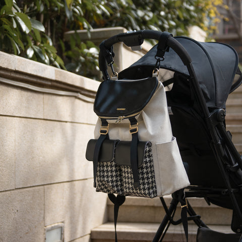 Wickelrucksack mit Hahnentrittmuster