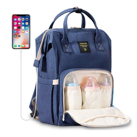Trendy diaper bag with 13 storage pockets