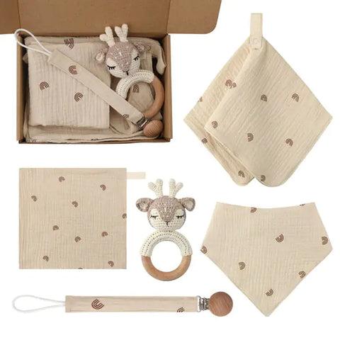Baby Waschlappen Schnullerketten-GeschenkSet