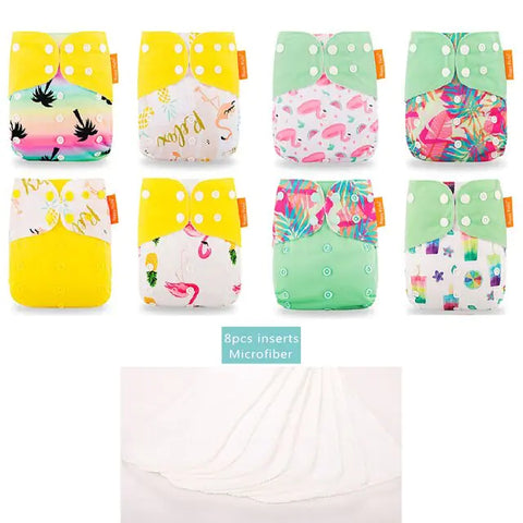 8-teiliges Happy Flute New OS Pocket verstellbares Windelset