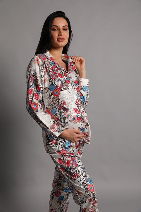 Schwangerschafts- und Stillpyjama - Patterned