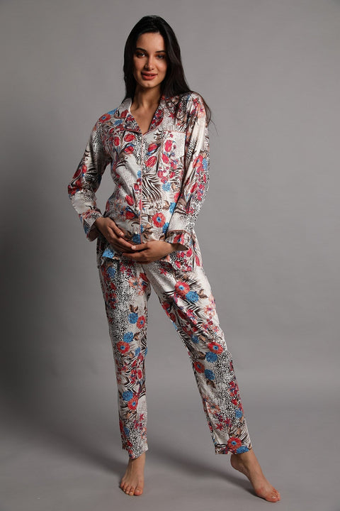 Schwangerschafts- und Stillpyjama - Patterned